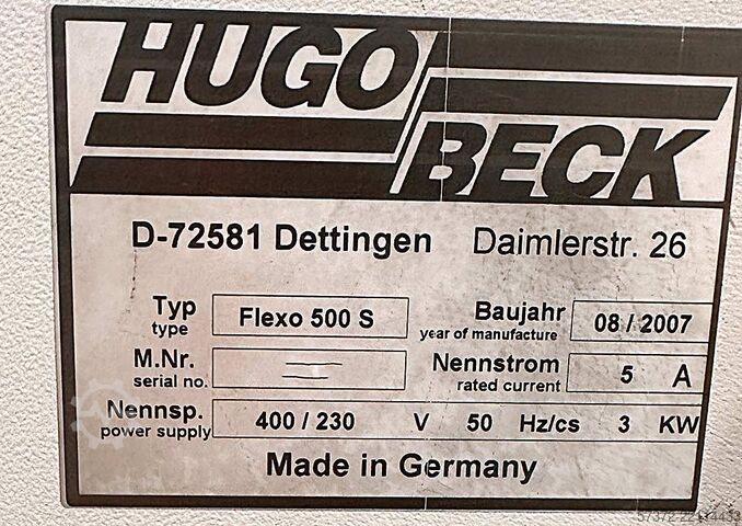 袋成型、填充和封口机 Hugo Beck Flexo 500 S