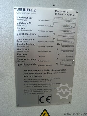 Svarv (plansvarv) Weiler Praktikant 160 B CE Konform