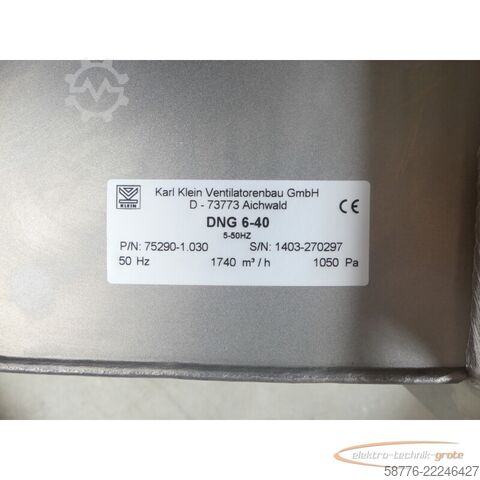 Unidad de control  Karl Klein DNG 6-40 / 75290-1.030 Ventilator SN:1403-270297 --