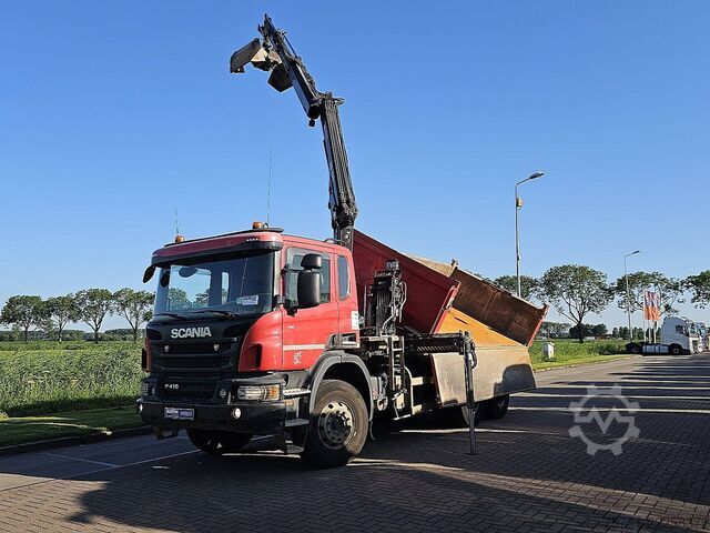 Volquete con grúa SCANIA P410 HIAB XS122