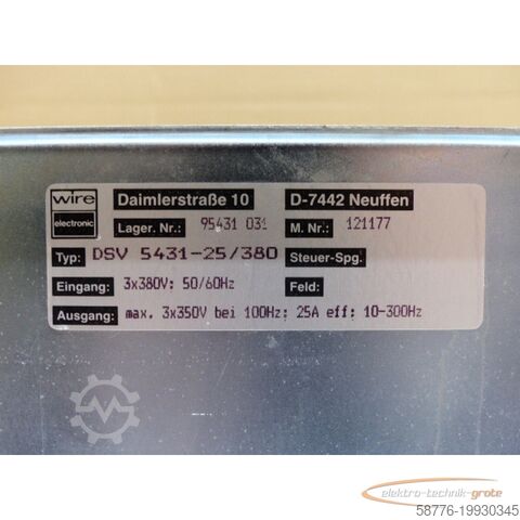 Trådbaseret elektronisk komponent Wire electronic Wire Electronic DSV 5431-25 / 380 - DSV 5431-25/380