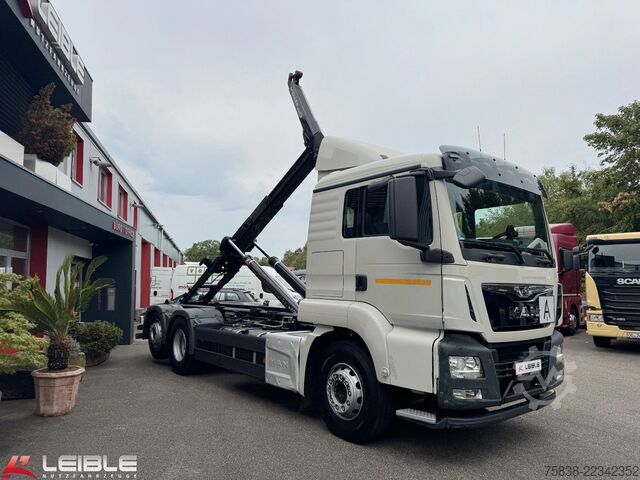 Truk container hook arm (roll-off) MAN TGS 26.460 6x2*Meiller RS21.65*Lift-Lenk*165tkm*