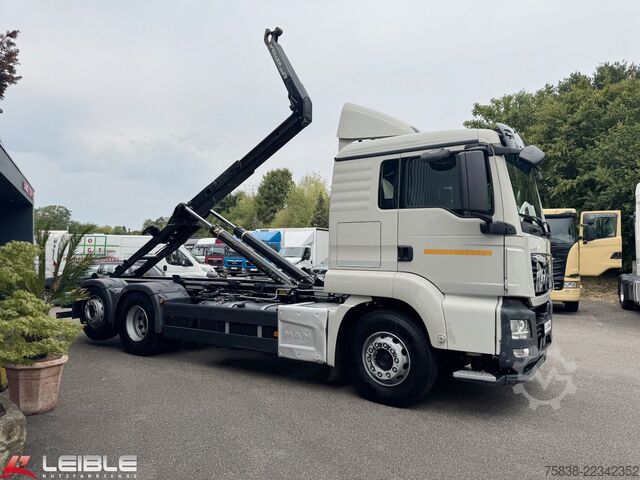 Truk container hook arm (roll-off) MAN TGS 26.460 6x2*Meiller RS21.65*Lift-Lenk*165tkm*