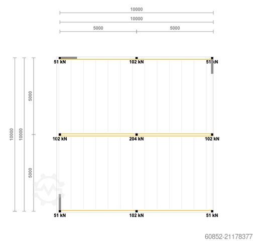 Lagerbühne 10x10m Lagerbühne , Belastung : 500kg/qm Unterkante: 3m ,ca. 100qm , Systembühne