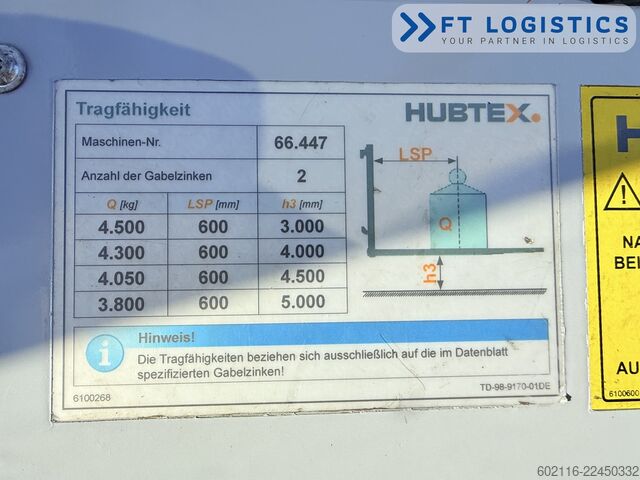 Carretilla retráctil de 4 vías Hubtex DQ45G DUPLEX 5000 FORK-POSITIONER CABIN