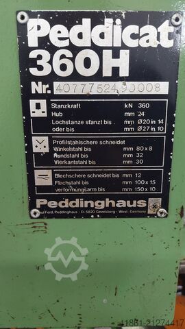 Hydraulic profile steel shear with punch station PEDDINGHAUS Peddicat 360 H