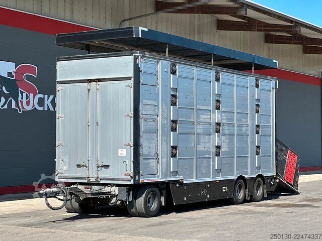 Trailer angkut kuda Finkl FINKL VTA24 3.Stock KombiLiner Liftachse Hubdach