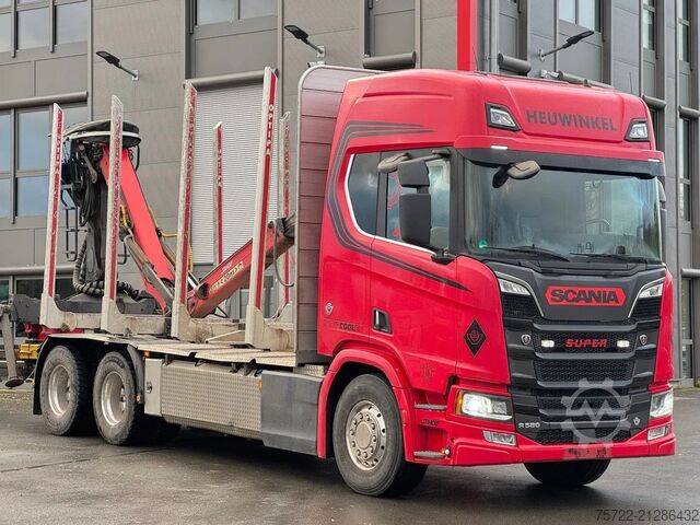Timber transporter Scania R580 6x4 Kurzholz LKW mit Epsilon M12Z 83
