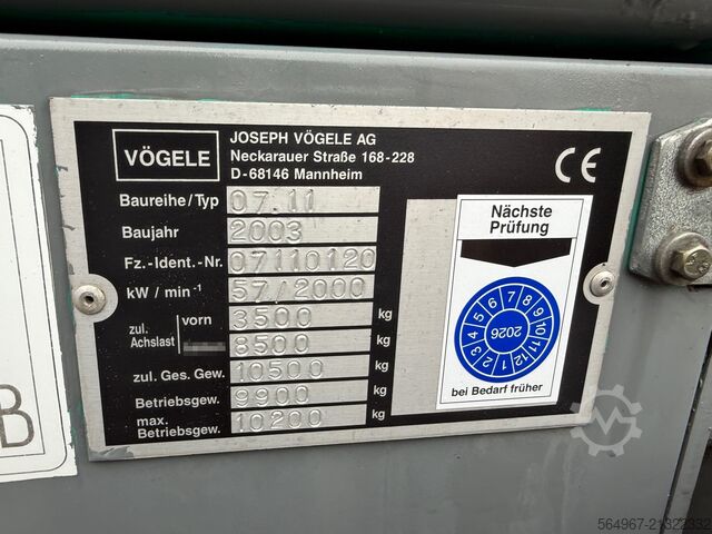 Asfaltna finišer na kotačima Vögele Super 1203 Radfertiger