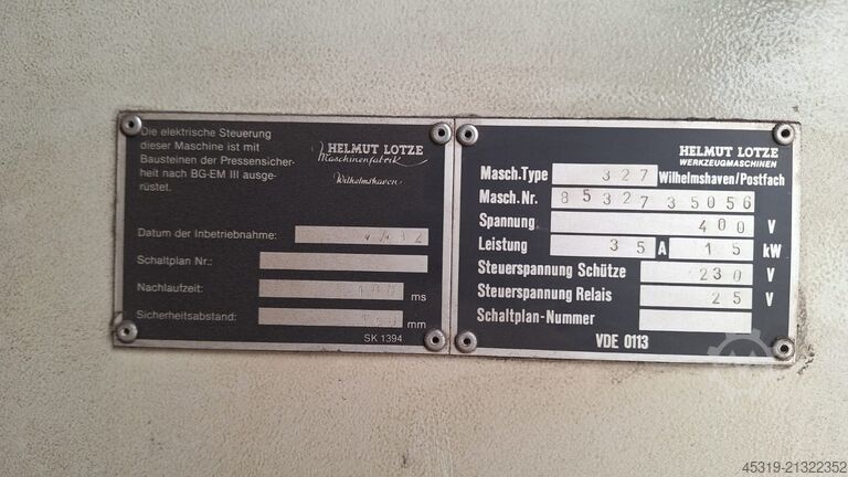 Prasa krawędziowa Lotze 327 x 1500KN