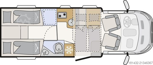 Semi-integrated camper DETHLEFFS Dethleffs Just Go Teilintegriert T 7055 EB