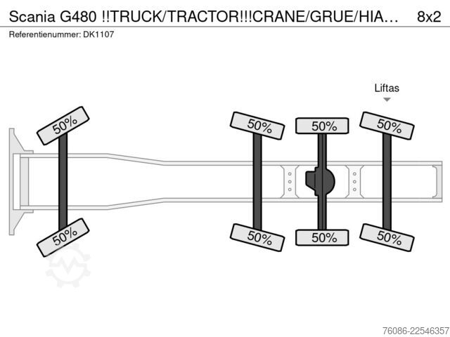 Padrão-SZM Scania G480 !!TRUCK/TRACTOR!!!CRANE/GRUE/HIAB 105TM!!T...