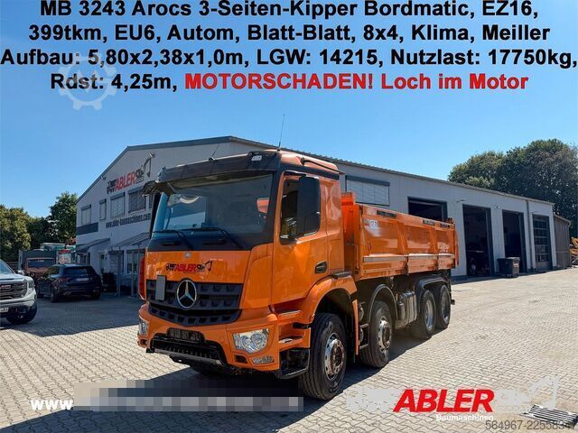 Tresidig tippbil MERCEDES-BENZ Arocs 3243 3.S.K Motorschaden