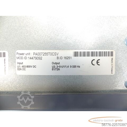   Vacon NXI00725A5T0CSSA1AF000000 Frequenzumrichter SN: 14479088