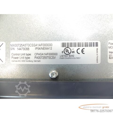   Vacon NXI00725A5T0CSSA1AF000000 Frequenzumrichter SN: 14479088