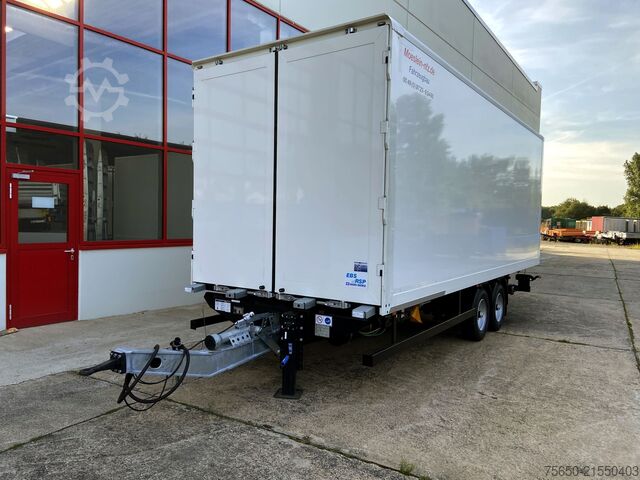 Remolque caja Möslein TKO105 D-L 7 m  Tandem Koffer, Ladebordwand 1,5 t + DurchladbarNeufahrzeug --