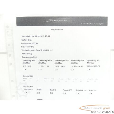Komponenta Heidenhain UV 130 ID 324 998-01 SN:7840727D im Austausch (Exchange)