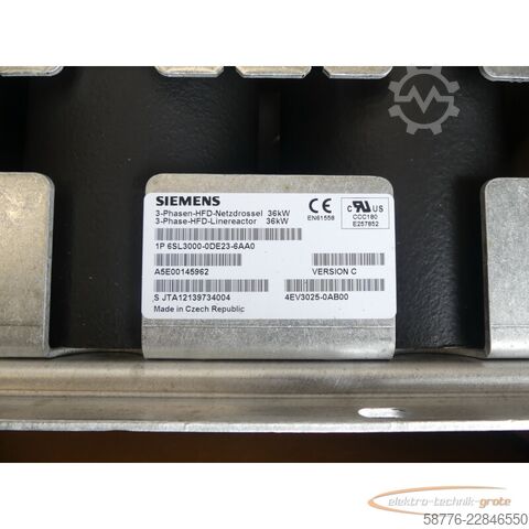 Komponent Siemens 6SL3000-0DE23-6AA0 HFD-Netzdrossel SN:JTA12139734004 - !