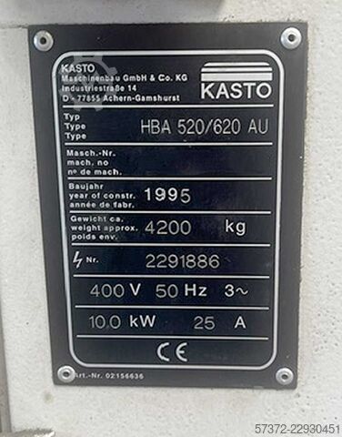 Horizontal Band Saw KASTO HBA 520/620 AU