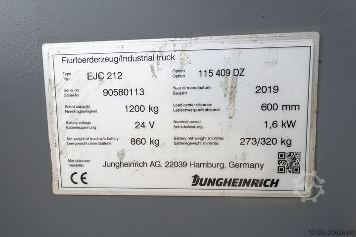 Carrello elevatore alto Jungheinrich EJC 212 Elektro Hochhubwagen Ameise