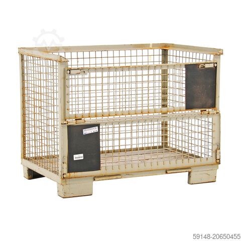 Używana skrzyniopaleta metalowa, solidna konstrukcja, możliwość sztaplowania, 2 klapy z jednej stron Kruizinga 99-003GB