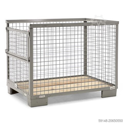 Used Mesh container fixed construction fixed construction stackable 1 flap at 1 short Kruizinga 99-842-GB