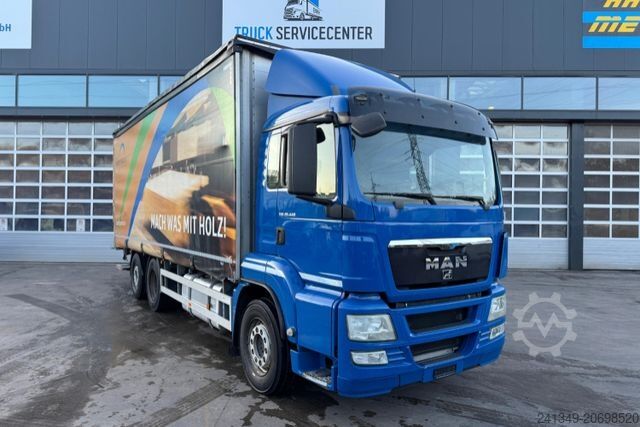 Platformas kravas automašīna ar tentu MAN TGS 26.440 6x2 LBW