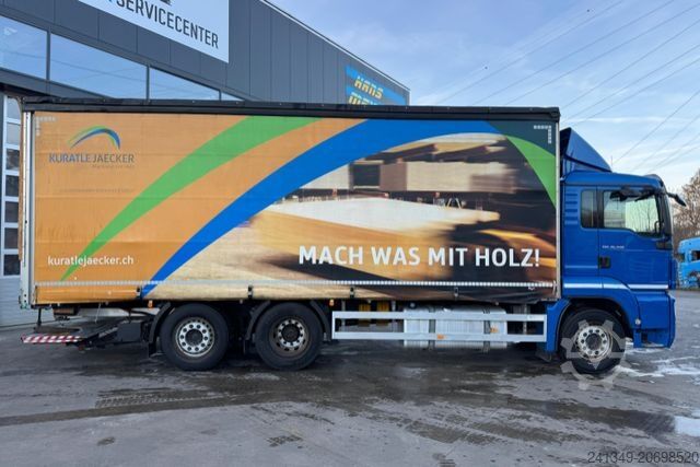Platformas kravas automašīna ar tentu MAN TGS 26.440 6x2 LBW