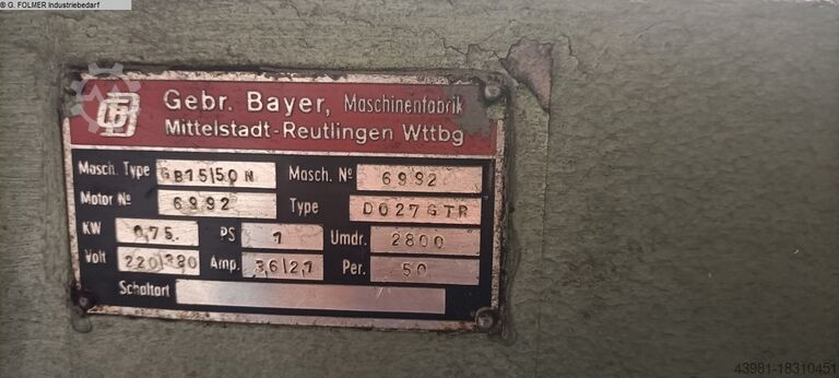ドリル研削盤 GEBR. BAYER GB 15/50 N