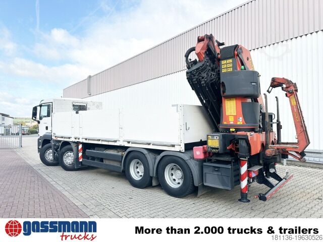 Camion plateau MAN TGS 35.440 8x4 BL, Navi, Heckkran Palfinger