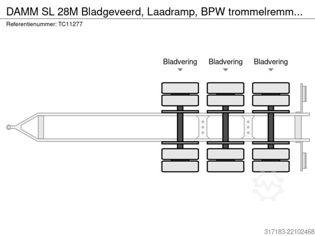 Carregador baixo DAMM SL 28M Bladgeveerd, Laadramp, BPW trommelremmen...