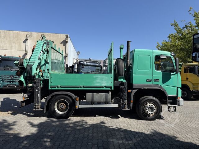 Камион с платформа Volvo FM12 420 4X4 Kran MKG 300 bis 24 Meter
