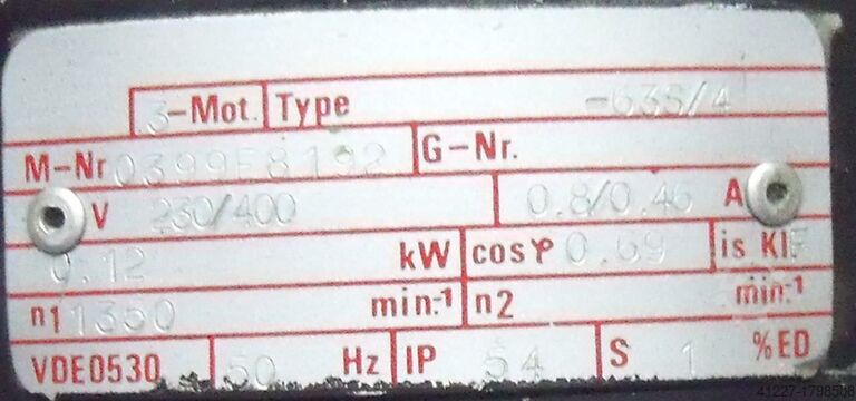 Gearmotor 0,12 kW, 30 omdr./min. Rehfuss SR2 10L-63S/4