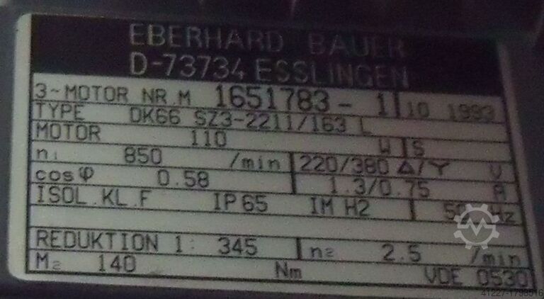 Động cơ giảm tốc 0,11 kW 2,5 vòng/phút BAUER DK 66 SZ3-2211/163L-AS/M