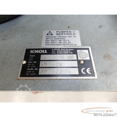 Hluti Knoll TG50-42/55480 Pumpe SN: 268828 mit AM 112M BA2 Motor --