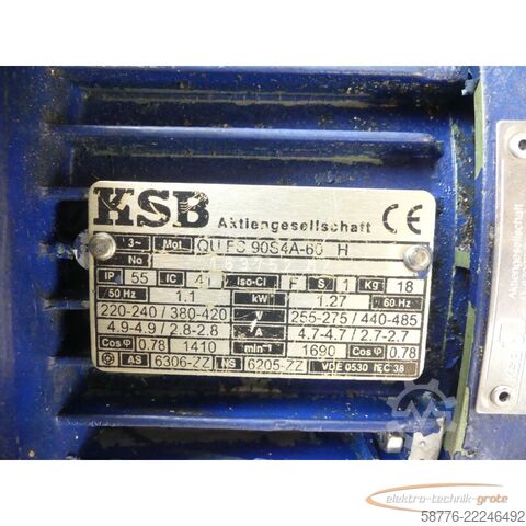 Hluti  KSB ETABLOC-G 50-160/114 ID: 48862505 Pumpe mit QU FS 90S4A-60 H SN: 163752M