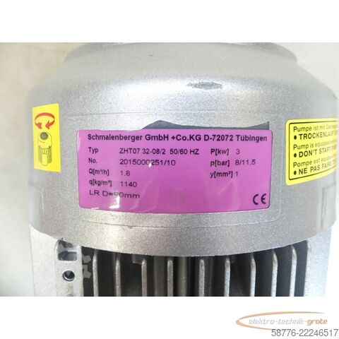 Komponentas Schmalenberger ZHT07 32-08/2 Kreiselpumpe SN: 2015000251/10 -neuwertig-