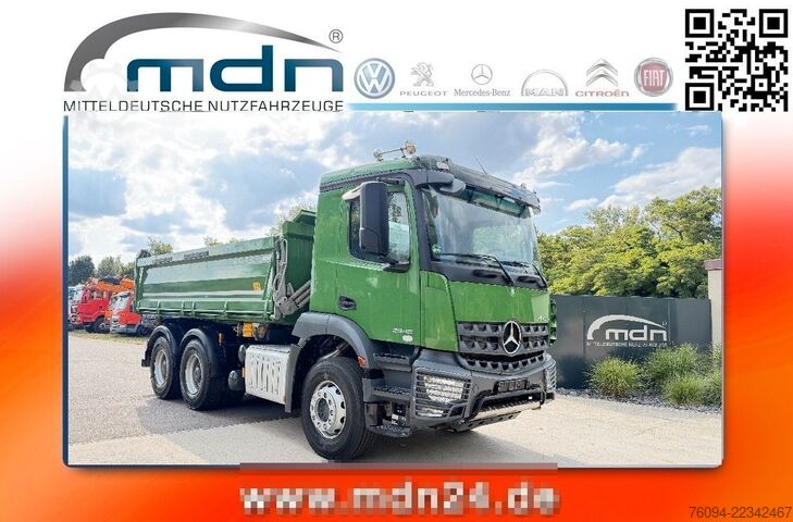 Three-sided tipper truck MERCEDES-BENZ Arocs 2646 6x4 MEILLER Kipper 15TKM AHK