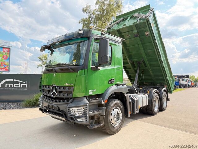 Three-sided tipper truck MERCEDES-BENZ Arocs 2646 6x4 MEILLER Kipper 15TKM AHK