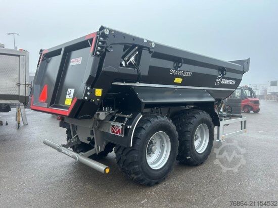 Savirremolkas Farmtech FARMTECH, TANDEM-SCHWERLAST-MULDENKIPPER GRAVIS 2000,  HYDR. HECKKLAPPE, HARDOX