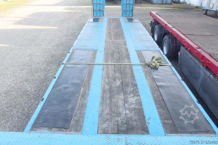 Reboque semirreboque de plataforma baixa para transporte de máquinas de construção de angelis pianale carrellone rampe 3 assi usato