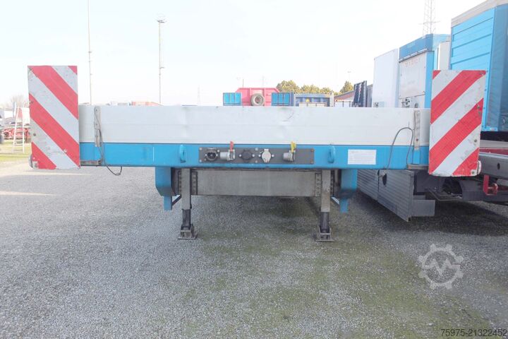 Reboque semirreboque de plataforma baixa para transporte de máquinas de construção de angelis pianale carrellone rampe 3 assi usato