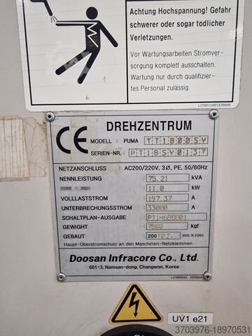 مركز الخراطة والطحن باستخدام الحاسب الآلي DOOSAN PUMA TT1800SY