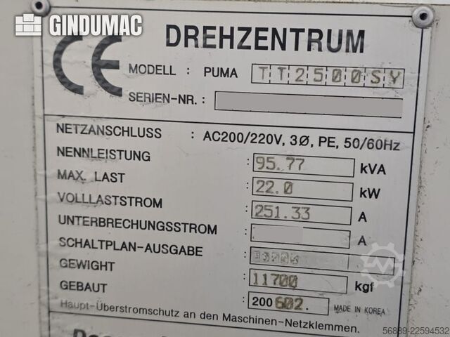 DOOSAN Puma TT 2500 SY DOOSAN Puma TT 2500 SY
