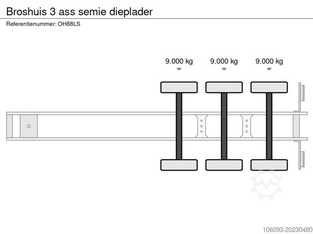 Alacsony rakodó Broshuis 3 ass semie dieplader