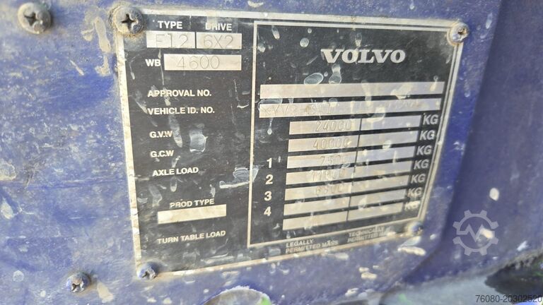 Șasiu cu cabină Volvo F 12 - 360 (FULL STEEL SUSPENSION / MANUAL PUMP...