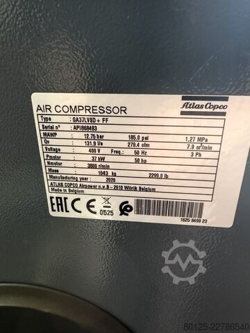 Dugattyús kompresszor Atlas Copco GA 37 VSD+ff