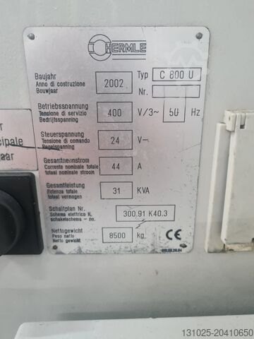 Universaalne töötlemiskeskus HERMLE C800U