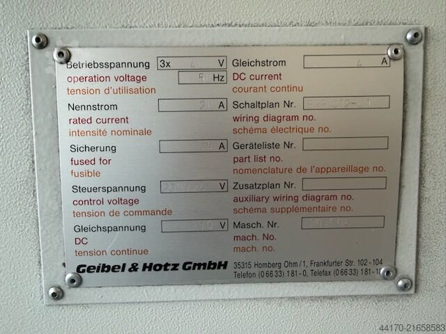 Vlakslijpmachine Geibel & Hotz FS 640 SC