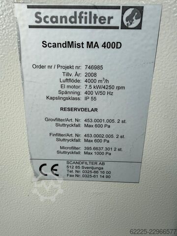 Odciąg mgły olejowej ,filtr ,separator Scandfilter ScandMist MA 400D